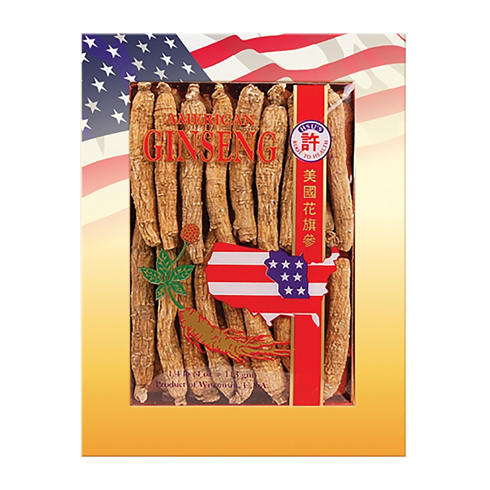 SKU #0104-4, Hsu's Ginseng Long Small #1 Cultivated American Ginseng Roots (4 oz = 113 gm/Box), 0104-4, 0104.4