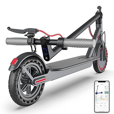 Electric Scooter - 8.5"/10'' Solid Tires, 350W/500W Motor, Up to 19-22MPH and 21-24Miles Long-Range Portable Commuting Scooter for Adults with Double Braking System and App