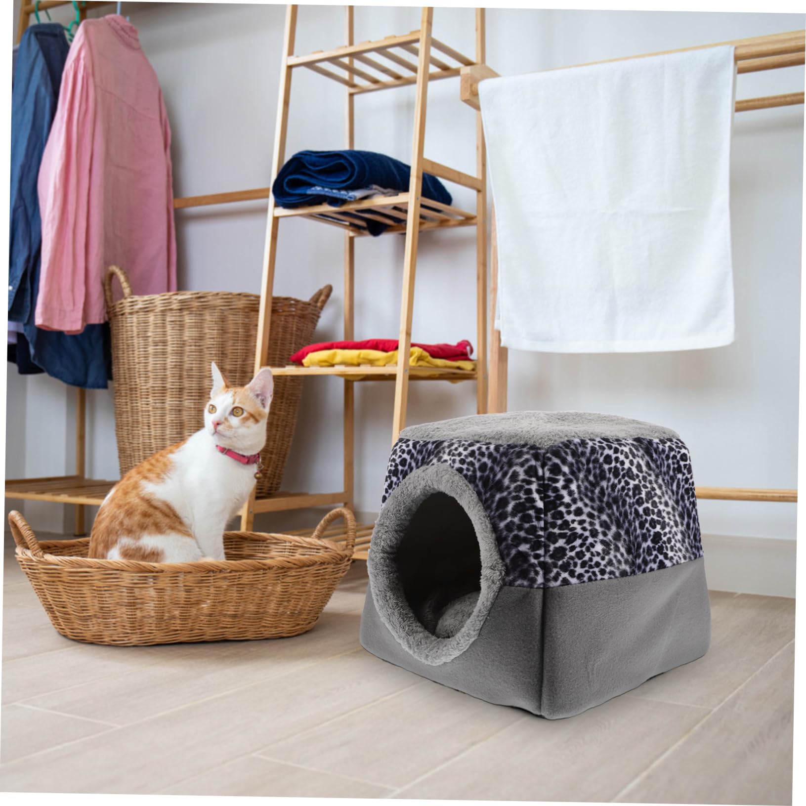 Toyvian 1 Pièce Caverne de Chat Fermée pour Chat Doux pour Intérieur Couleur Aléatoire Couleur Aléatoire
