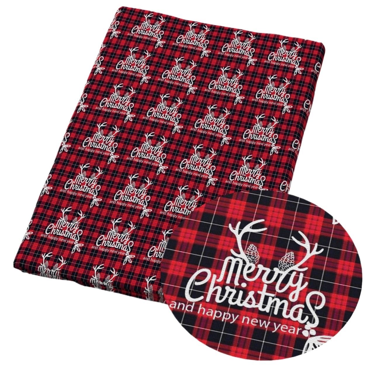 Material for Sewing 50 * 145cm Christmas Plaid Grid Patchwork Polyester Cotton Fabric for Tissue Sewing Quilting Fabrics Needlework Material(1112049)