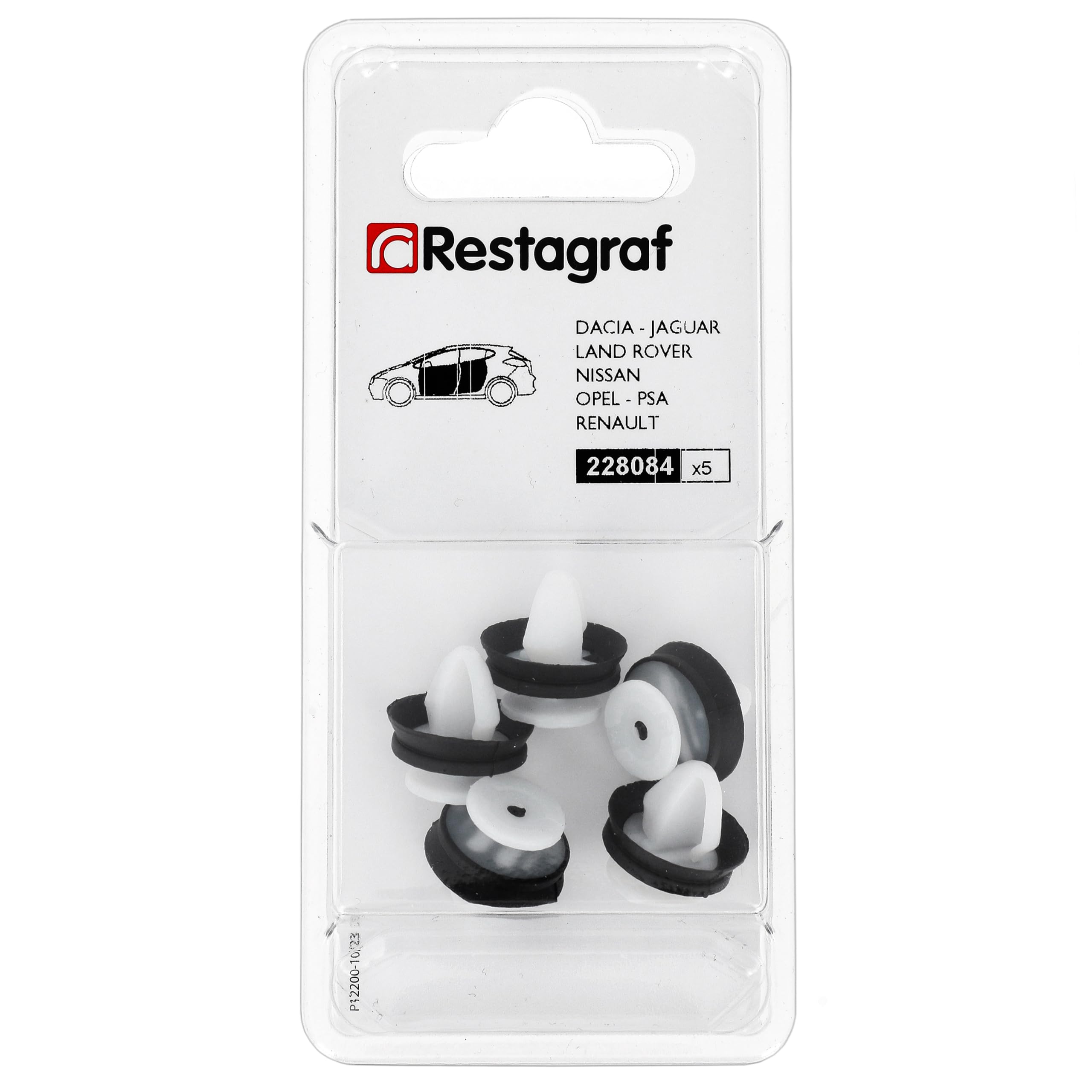 Fixations Agrafe Restagraf Réf. 228085 | Compatible Alpine, Peugeot, Renault | Blister De 5