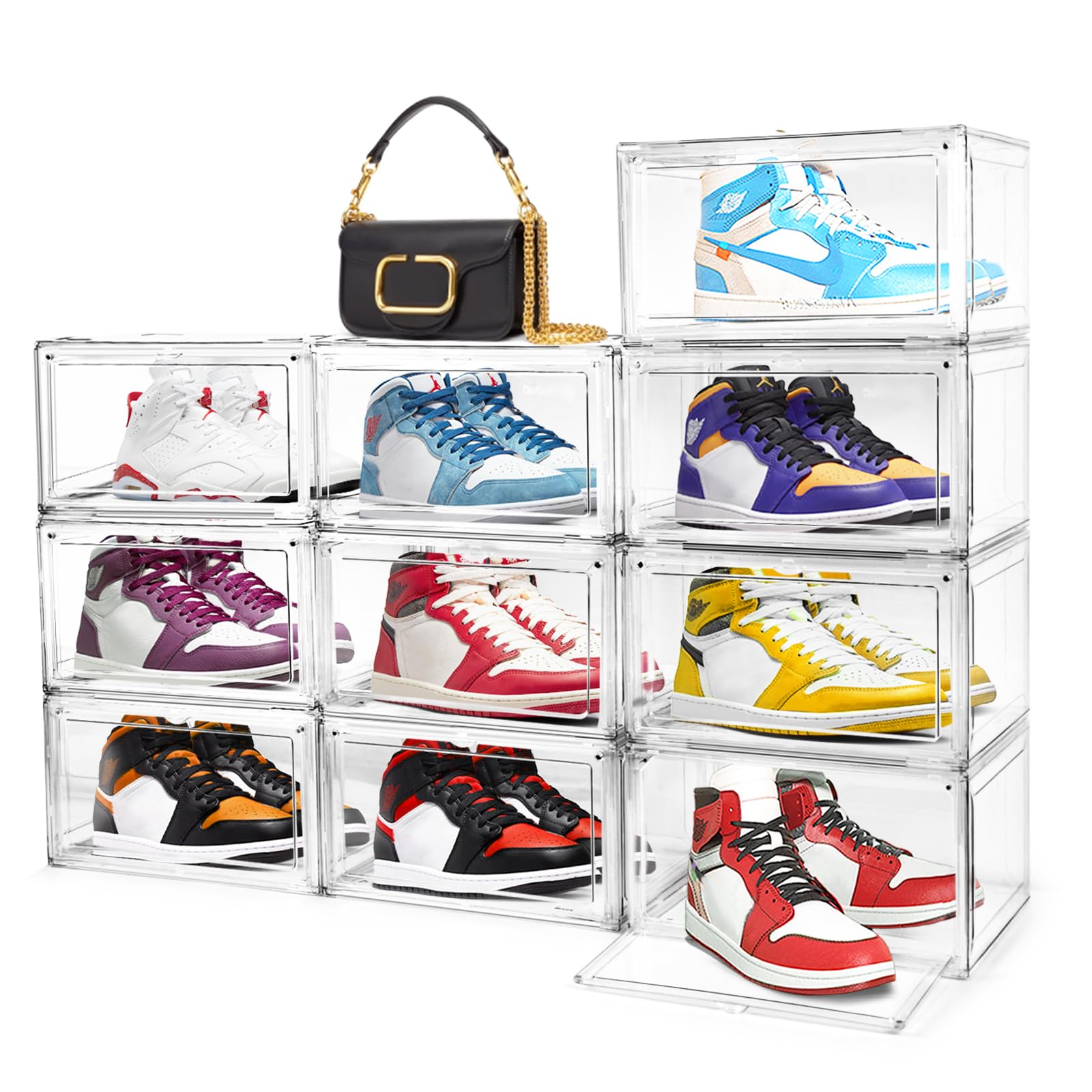 Boîtes à chaussures pour organiser le dressing avec ce lot de 10 bacs en PET