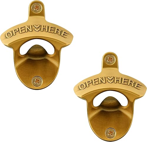 Miniatura 29 de abridor de botellas de cerveza de bronce antiguo, montaje en pared, estilo antiguo, abridor de tapas de botellas, montado en poste, acero inoxidable