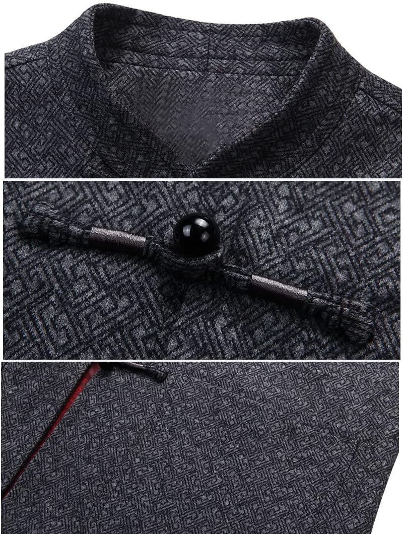 中国ウール布 カンフージャケット 衣類 刺繍 漢服コート 武道 長袖 グリーン-L, グリーン, Large-X-La 【キン肉マン】