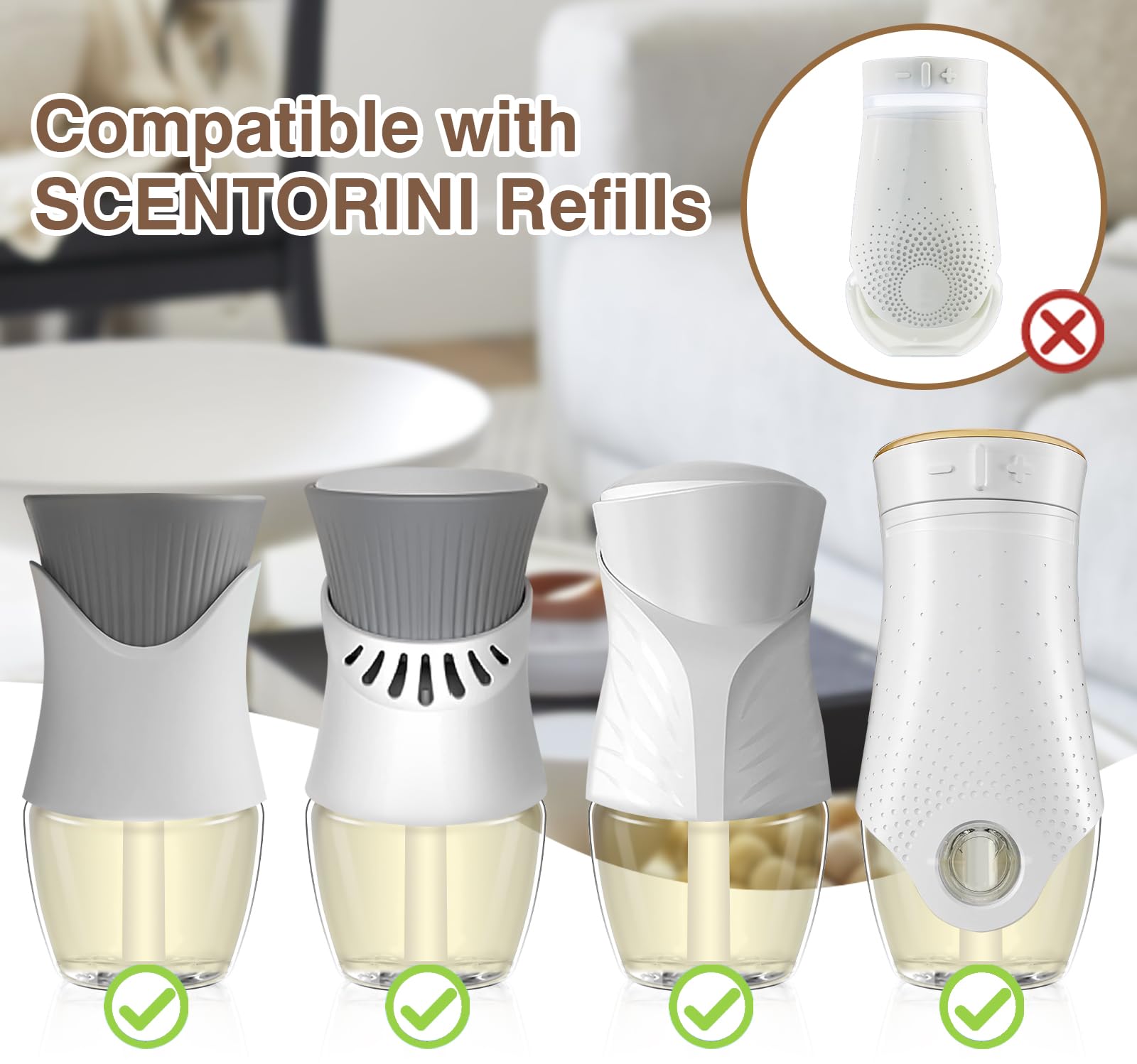 SCENTORINI Flakon z olejkiem zapachowym, kompatybilny z wtyczkami zapachowymi Air Wick i Glade, 6 x 19 ml, zapach hawajski, odświeżacz powietrza do pomieszczeń, olejek zapachowy