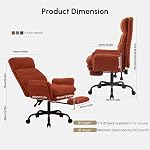 Ergonomic Office Chair, High Back Desk Chair with Footrest & Adjustable Height, Comfy Cross Legged Office Chair for Home, Heavy Duty Ergonomic Gaming Chairs for Adults, Gift, Executive, Brown