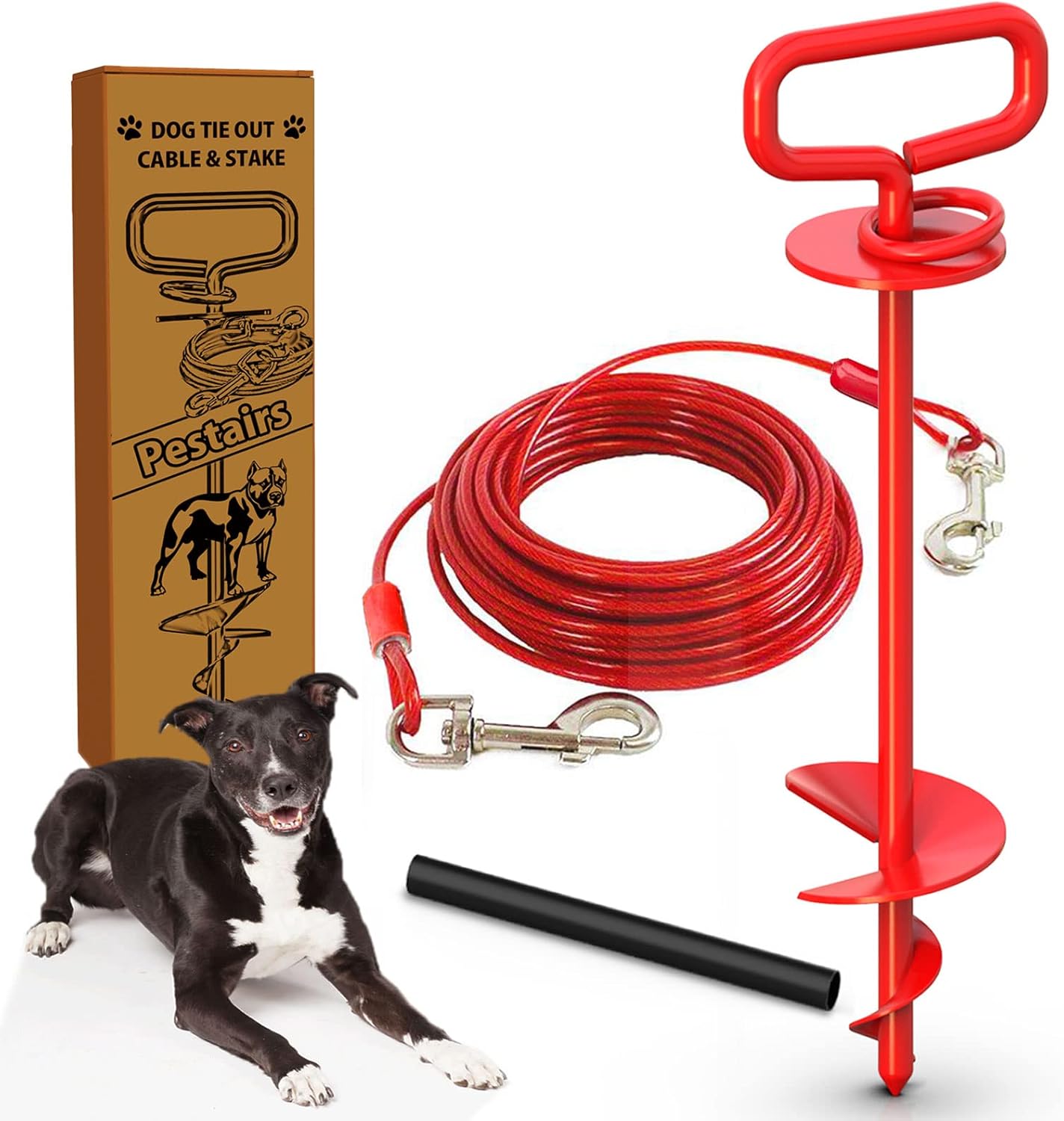 30ft Dog Tie Out Cable and Stake for Medium to Large Jordan Ubuy