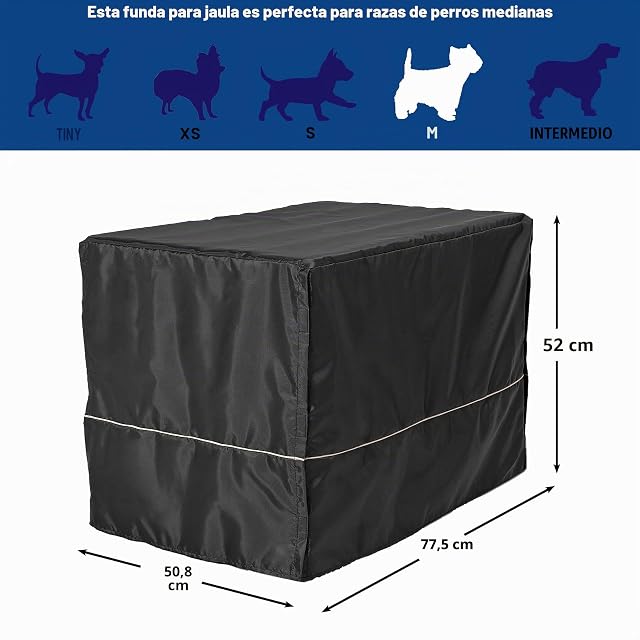 Foto 5 de 6 de MidWest Homes for Pets - Funda para jaula de perro mediano de poliéster, color negro, se adapta a la mayoría…