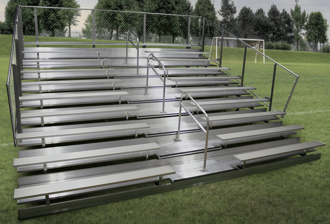 Gared Spectator Stationary 21' Bleacher with Aisle, 8 Row