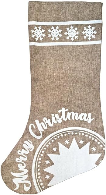 Robelli X-Large Jumbo Hessian Merry Christmas Sack Stocking (90cm)