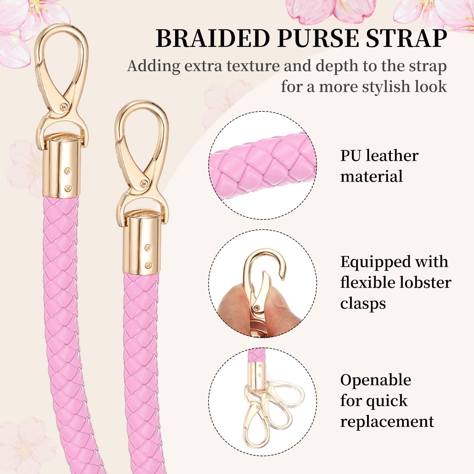 PATIKIL Braided Purse Straps 60cm / 23.6" - Image 3