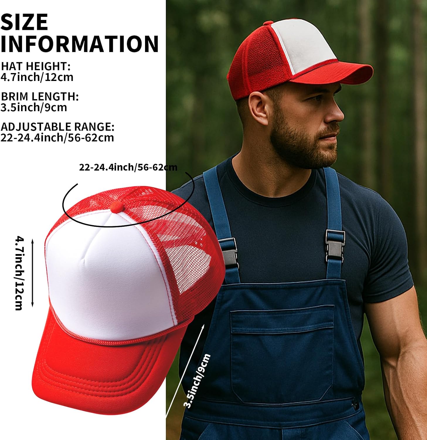 10 Blank Trucker Hats Bulk with Decorative Ropes,Men and Women Hat Bulk Heat Transfer Graffiti Hats