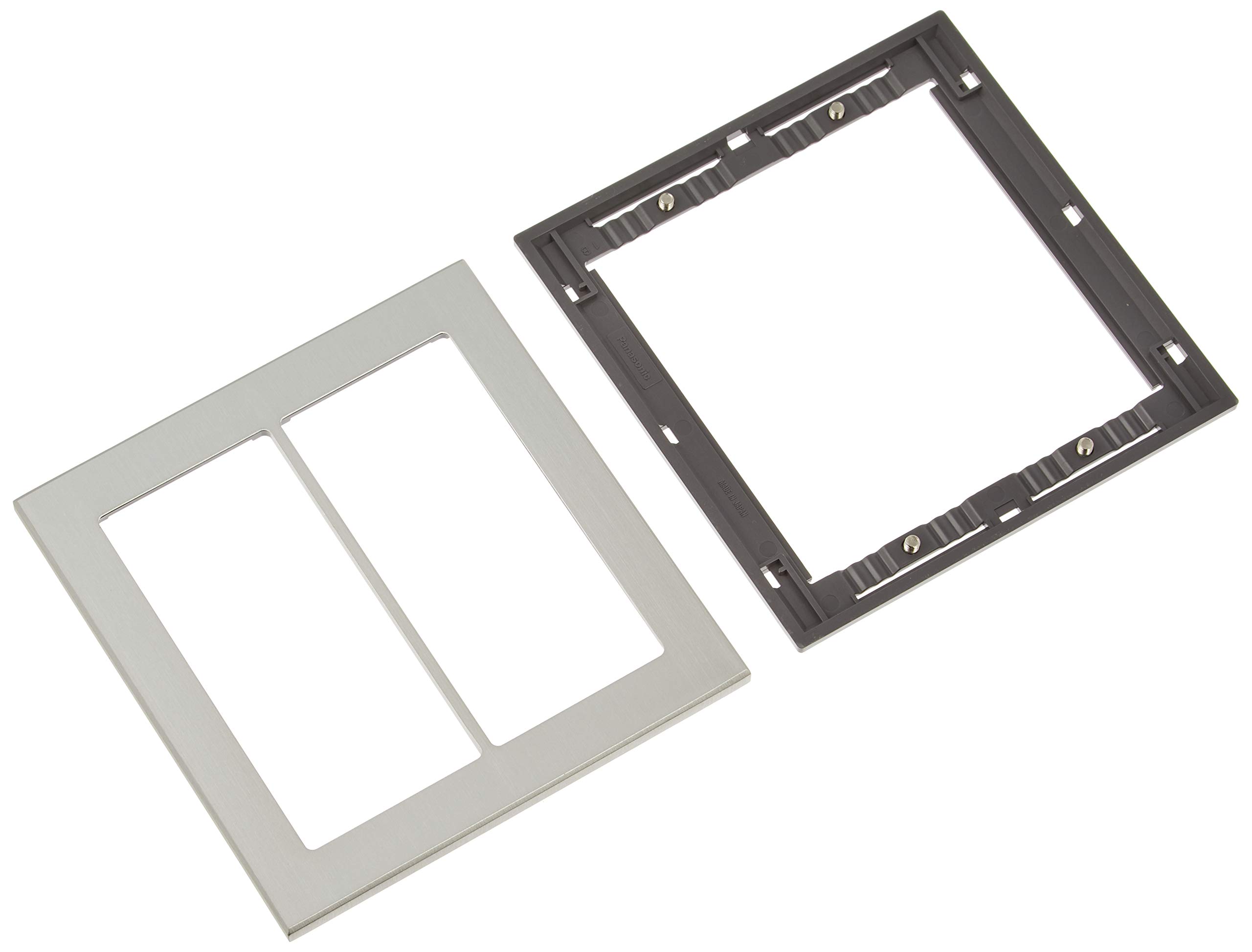 (未使用･未開封品)　Panasonic グレーシアシリーズ スクエアタイプスイッチ用プレート 2連用 シルバーグレー WTV6102S1 7z28pnb 受注生産品】グレーシアシリーズ スクエア スイッチプレート2連用