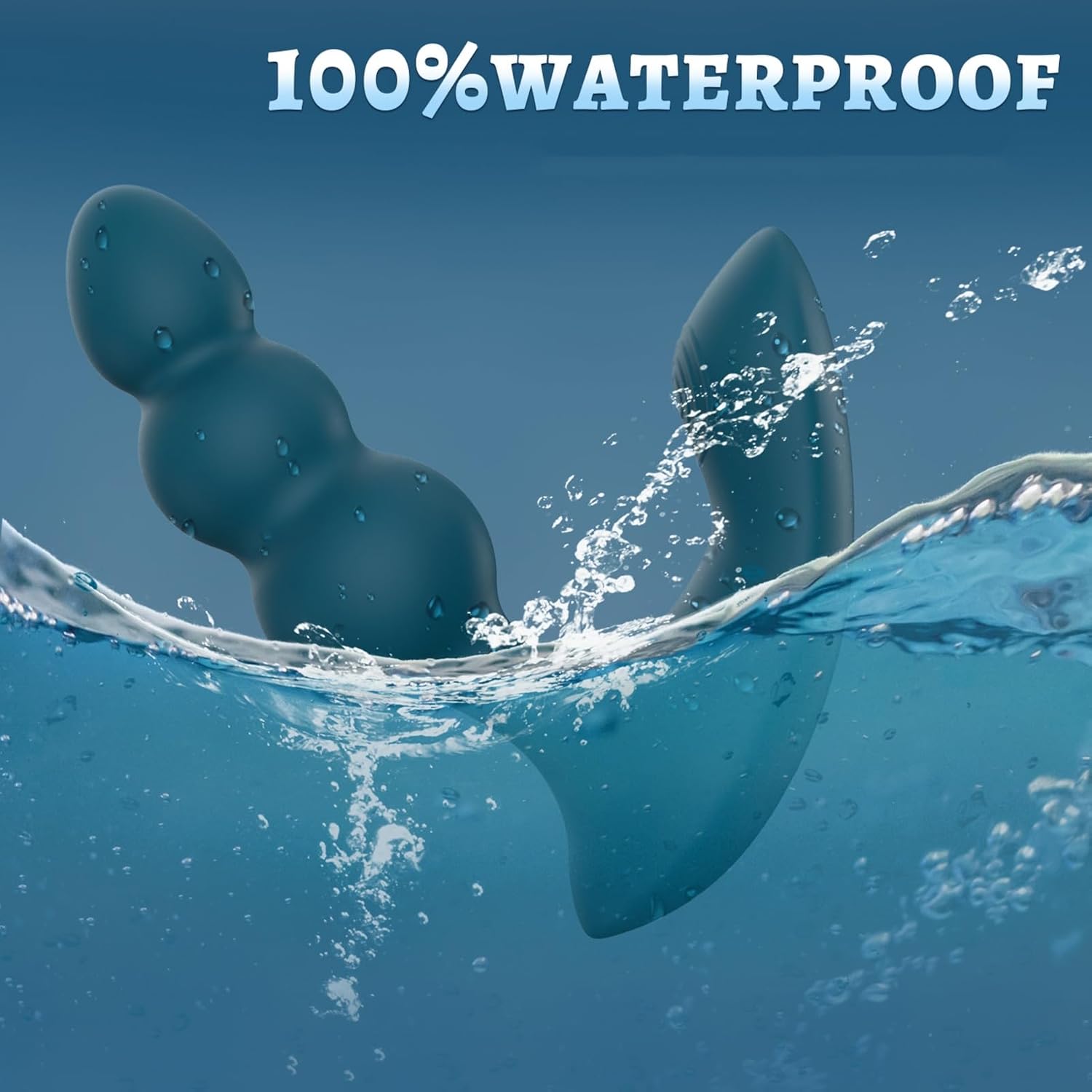 Vibrating Waterproof Prostate Massager Men Adult Sex Toy, Silicone 3 Balls Anal Butt Bead Vibrator with 10+10 Modes, Rechargeable Men Anal Massager - Blue