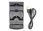 PS3 Controller Dual Charger Dock Stand for Sony Playstation 3 PS Move Controller Wireless Dualshock 3 Charging 2 USB PS3 Cable Compatible Ports with LED Indicators Black