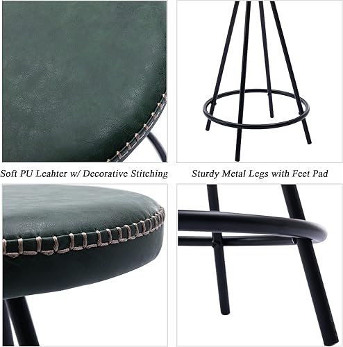 Miniatura 6 de DUOMAY Juego de 4 taburetes de bar industriales modernos taburetes de altura de mostrador de 26 pulgadas con patas de metal negro taburetes de bar