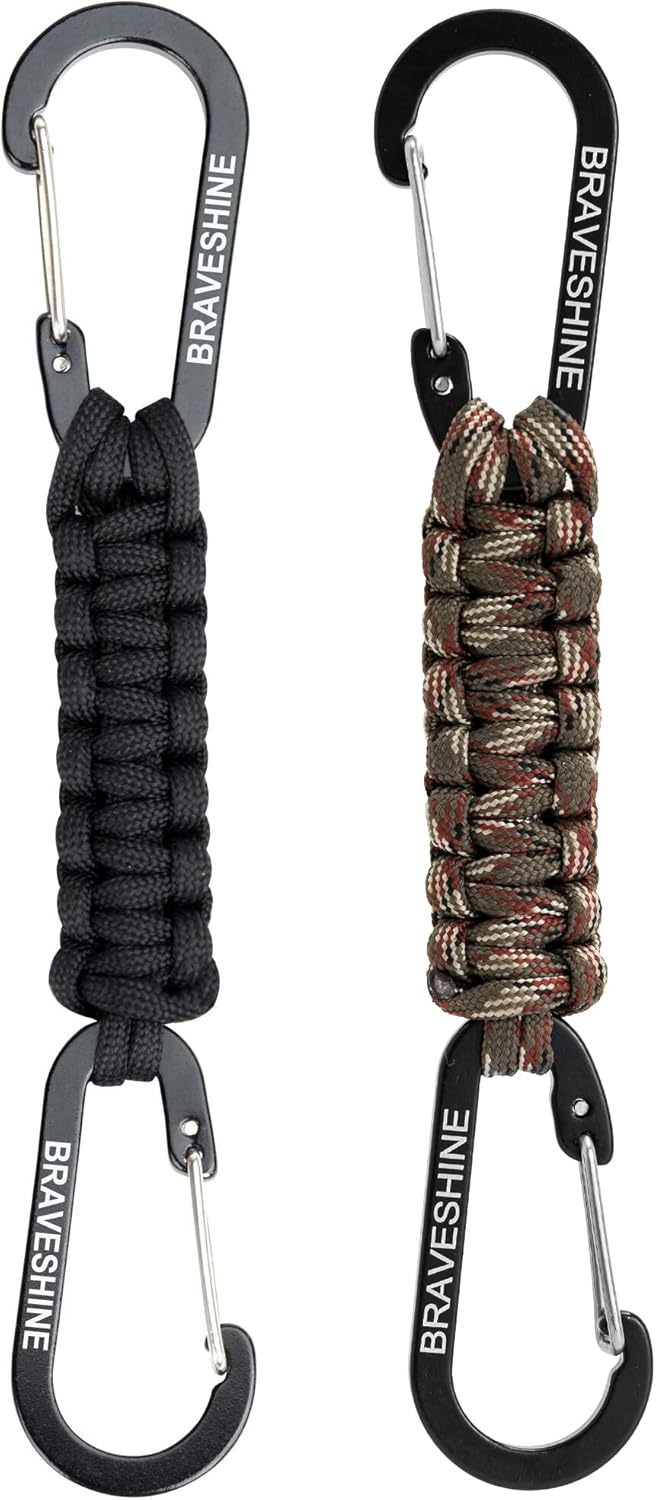 Amazon.co.jp: [BRAVESHINE] カラビナ ダブルヘッド パラコードで編ん
