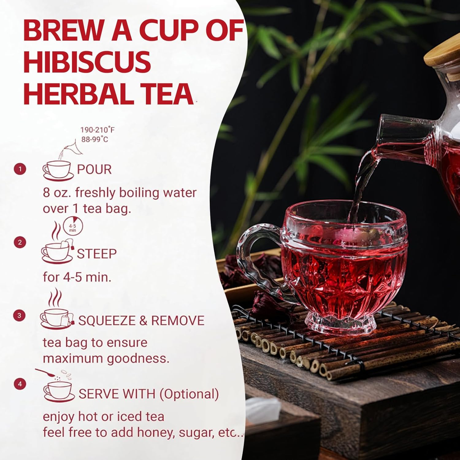 2Bag Bombala Premium Hibiscus Tea Organic 100% Pure Dried Hibiscus Flower Support Health/Liver health/Antioxidant/Women Hormone Balance/Caffeine-free (100Bags in 1 Pack)