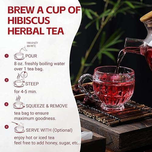 Miniatura 5 de Té de hibisco prémium orgánico 100% puro secado de flor de hibisco que ayuda a la salud del corazón, salud hepática, equilibrio de azúcar en sangre,