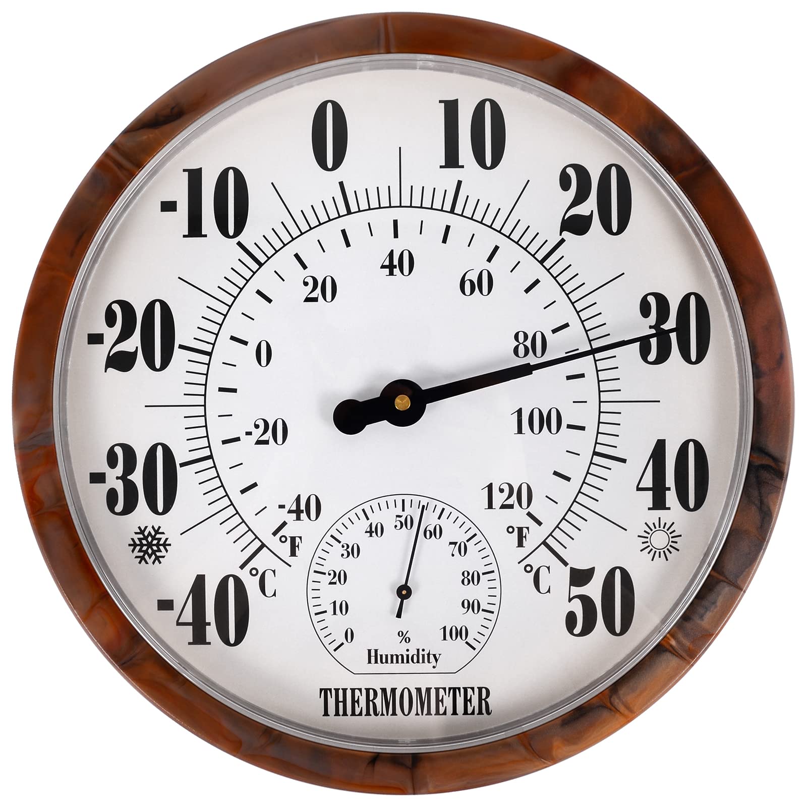Indoor Outdoor Thermometer Hygrometer - 10 Inch Outdoor Thermometer Large Numbers, 2 in 1 Thermometer Hygrometer, Outside Thermometers for Patio (Black) — view 8