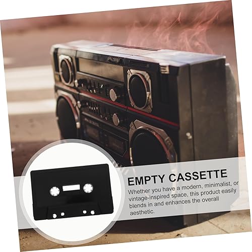 Miniatura 6 de 4 cintas de casete en blanco para pared, adornos negros vintage para eventos temáticos, fáciles de instalar para proyectos de manualidades,