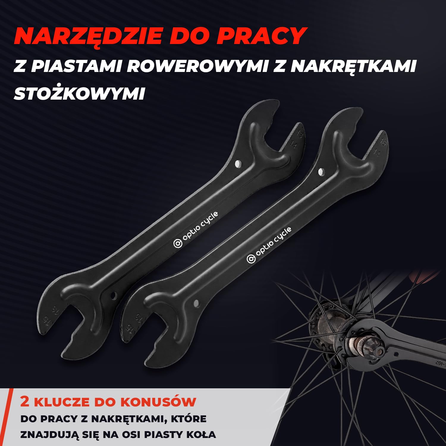Zestaw Kluczy do Konusów Rowerowych 13–16 mm – Klucze do Piast i Łożysk Konusowych | Precyzyjne Narzędzie Serwisowe do Regulacji Nagrów
