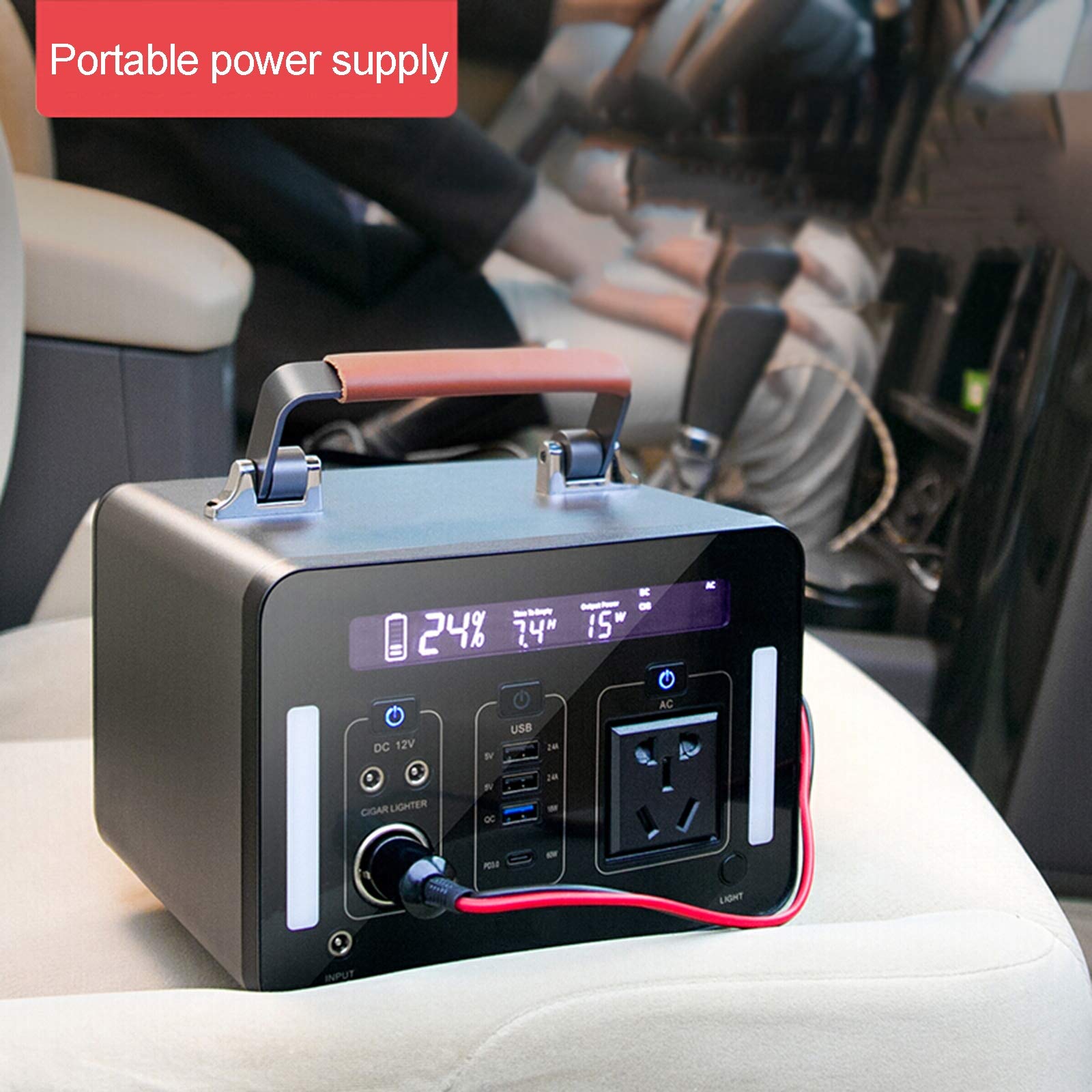 135200mAh Générateur Portable Batterie Rechargeable au Lithium Générateur, 12V Voiture, Sortie USB Hors réseau d'alimentation pour la Sauvegarde Camping Urgence