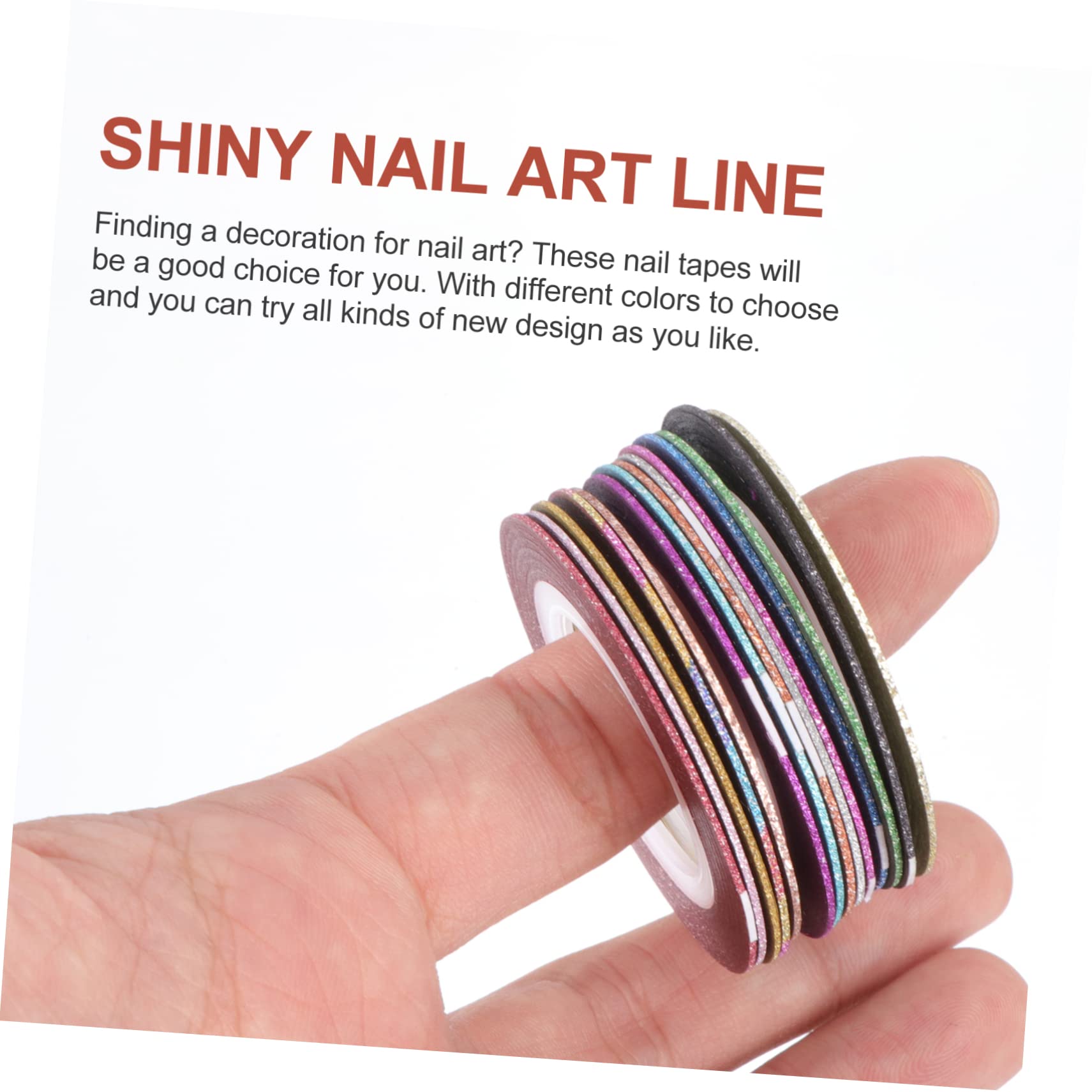 FRCOLOR Lot de 14 rouleaux d'autocollants brillants pour manucure DIY