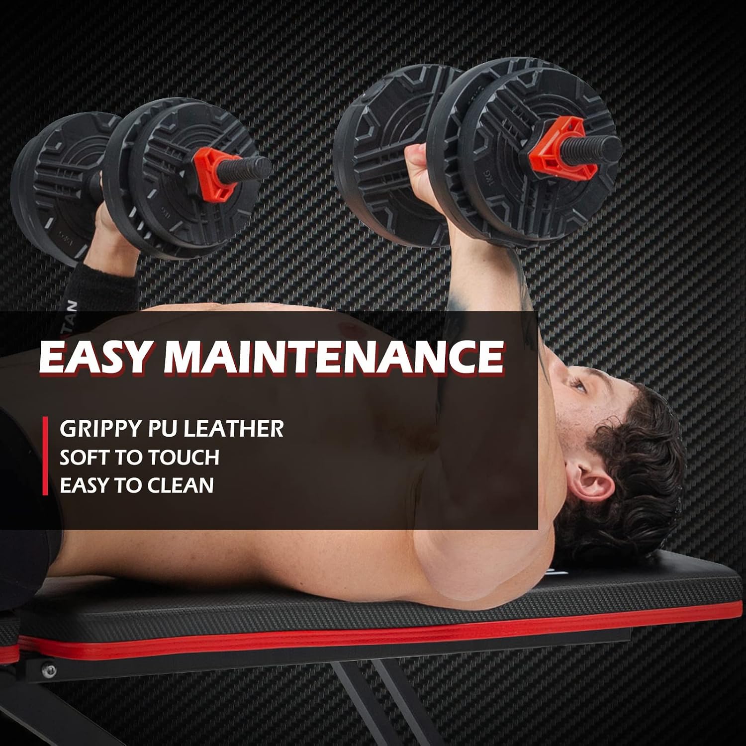 LINODI Weight Bench, Adjustable Strength Training Benches for Full Body Workout, Multi-Purpose Foldable Incline Decline Home Gym Bench