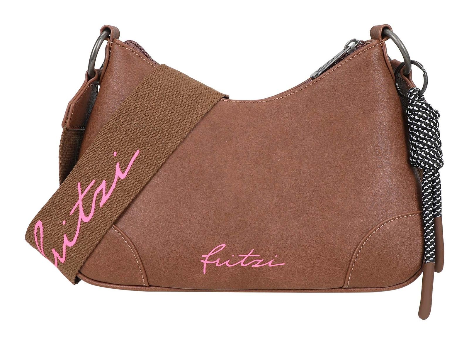 Fritzi Cross Lou Crossbody Damen Umhängetasche Schultertasche Lederimitat Reißverschluss Gurt Alltag Reisen Freizeit 26 x 22 x 10 cm – Schwarz, Grau, Braun, Blaugrau, Beige, Taupe, Blau, Rot, Gelb