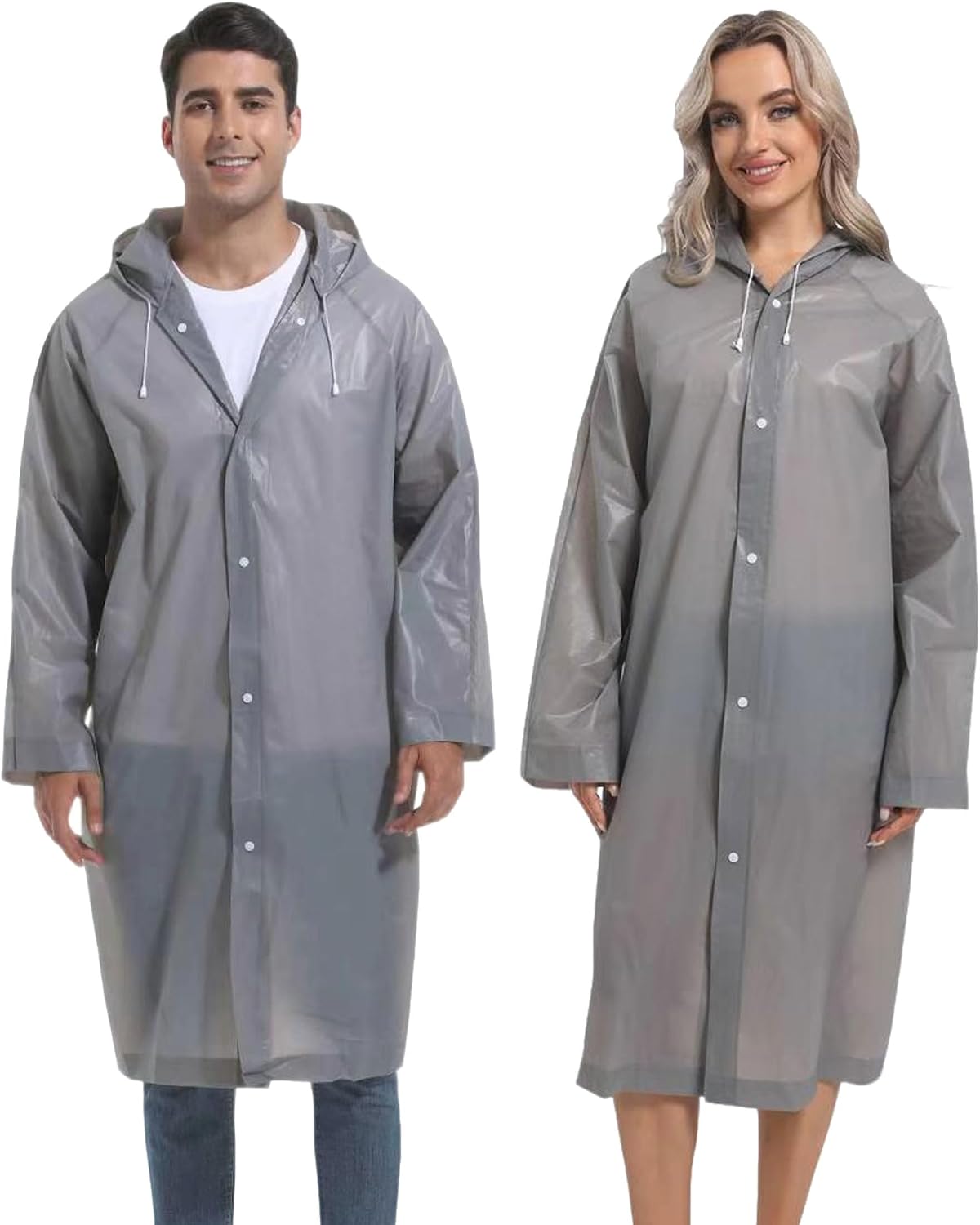 2PCS Borogo Rain Coats for Adults - Reusable Rain Jackets for Men & Women