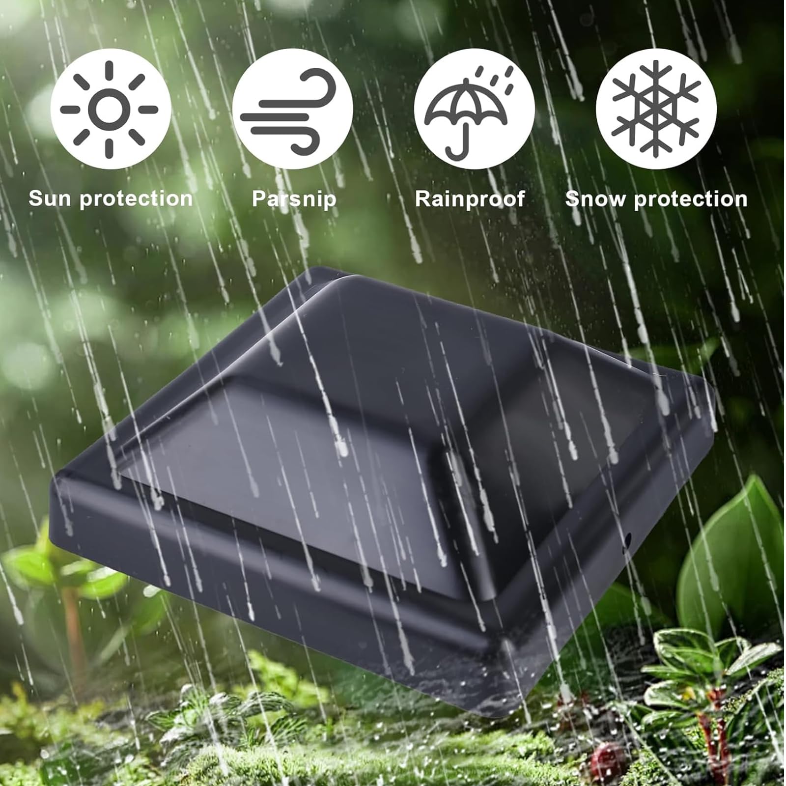 Tappi Pali 10.2x10.2 Cm Tappi Per Recinzione In Plastica Nera - 4 Pezzi Per Pali 10,2x10,2 Cm - Protezione Antipioggia E Sole Tappi Abs Neri Antipioggia