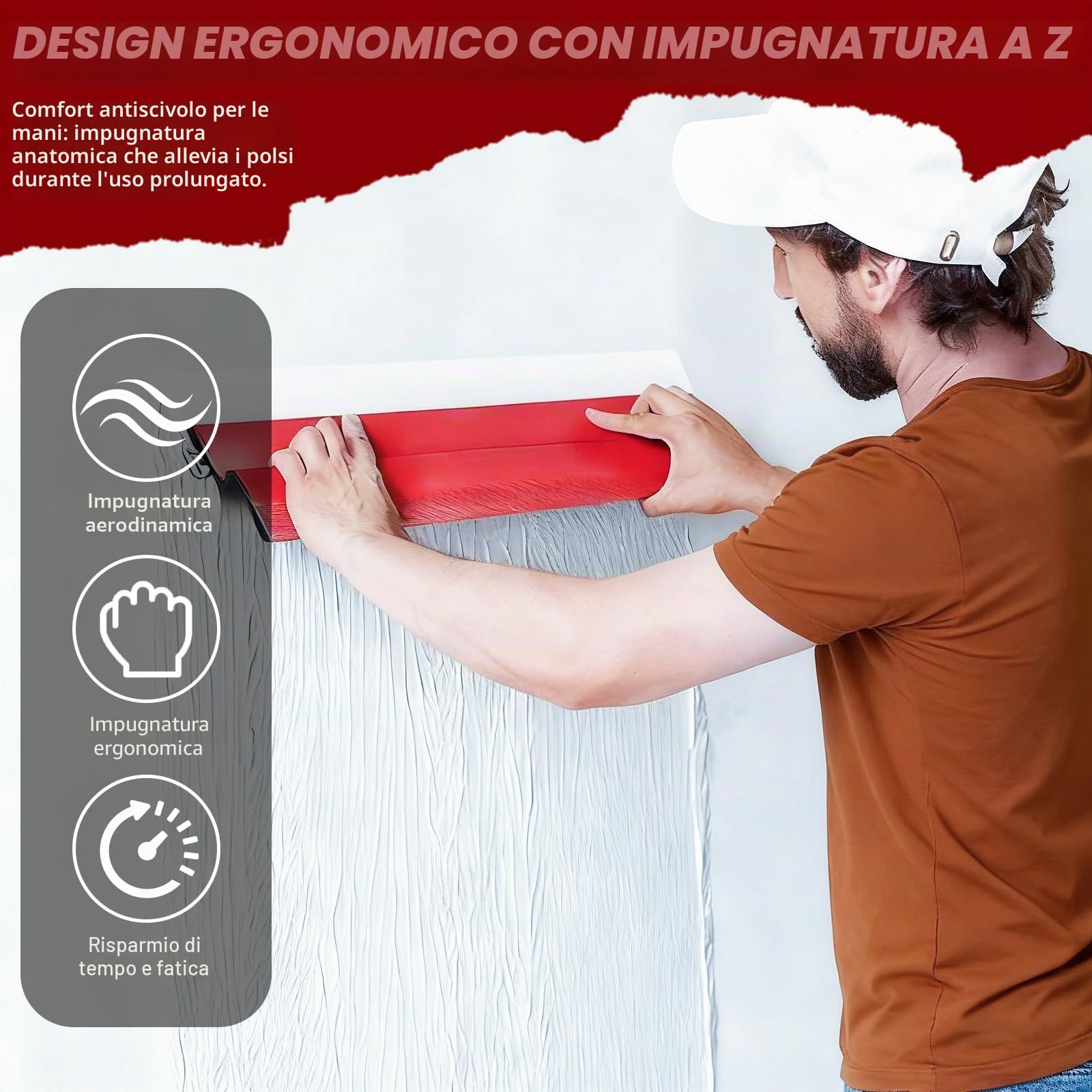 Set di 3 raschietti in acciaio inox (25 + 40 + 60 cm), spatola lisciante professionale per intonacatura, stucco e intonacatura