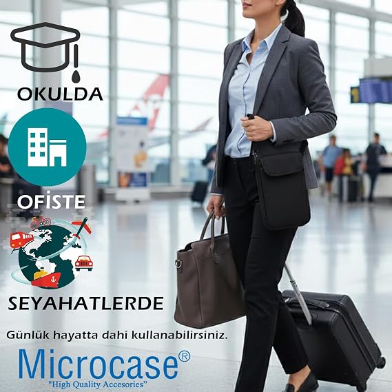 Microcase 9 Bölmeli Küçük Kablo Organizeri Stylus Pen Akıllı Kalem Slotlu AL5389