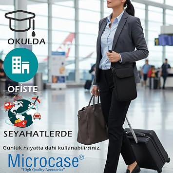 Microcase 9 Bölmeli Küçük Kablo Organizeri Stylus Pen Akıllı Kalem Slotlu AL5389