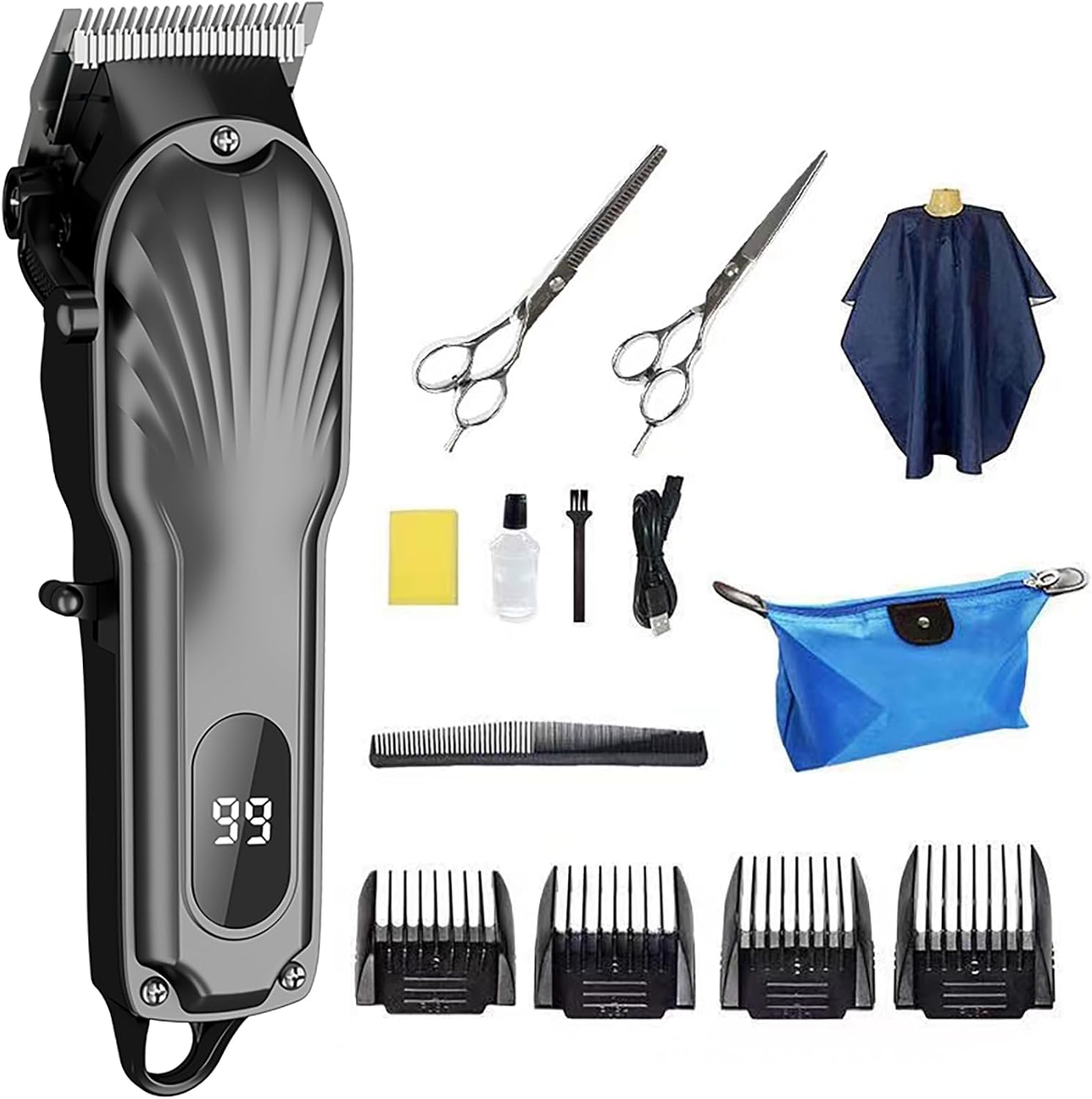 Mens Hair Clippers Cord Cordless Hair Trimmer Professional Haircut Kit for Men Rechargeable LED Display