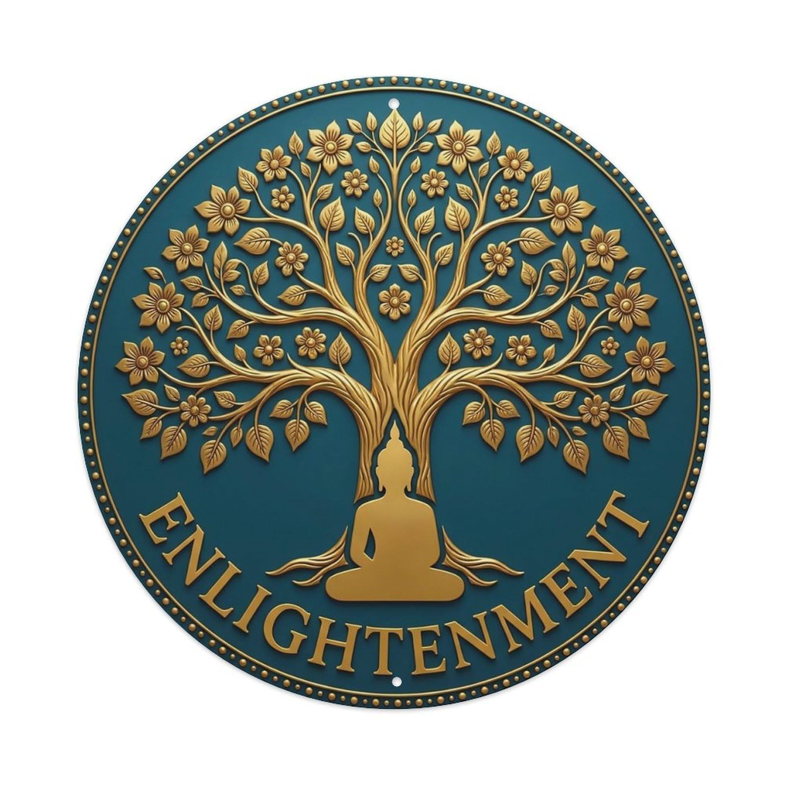 Vintage Enlightenment Flower Zen Yoga Metal Tin Sign