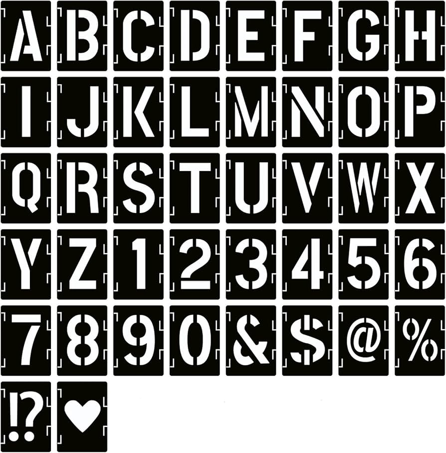 Amazon.com : YEAJON 14 Inch Letter Stencils Symbol Numbers Craft Stencils, 42 Pcs Reusable Alphabet Templates Interlocking Stencil Kit for Painting on Wood, Wall, Fabric, Rock, Sign, DIY Art Projects : Arts,