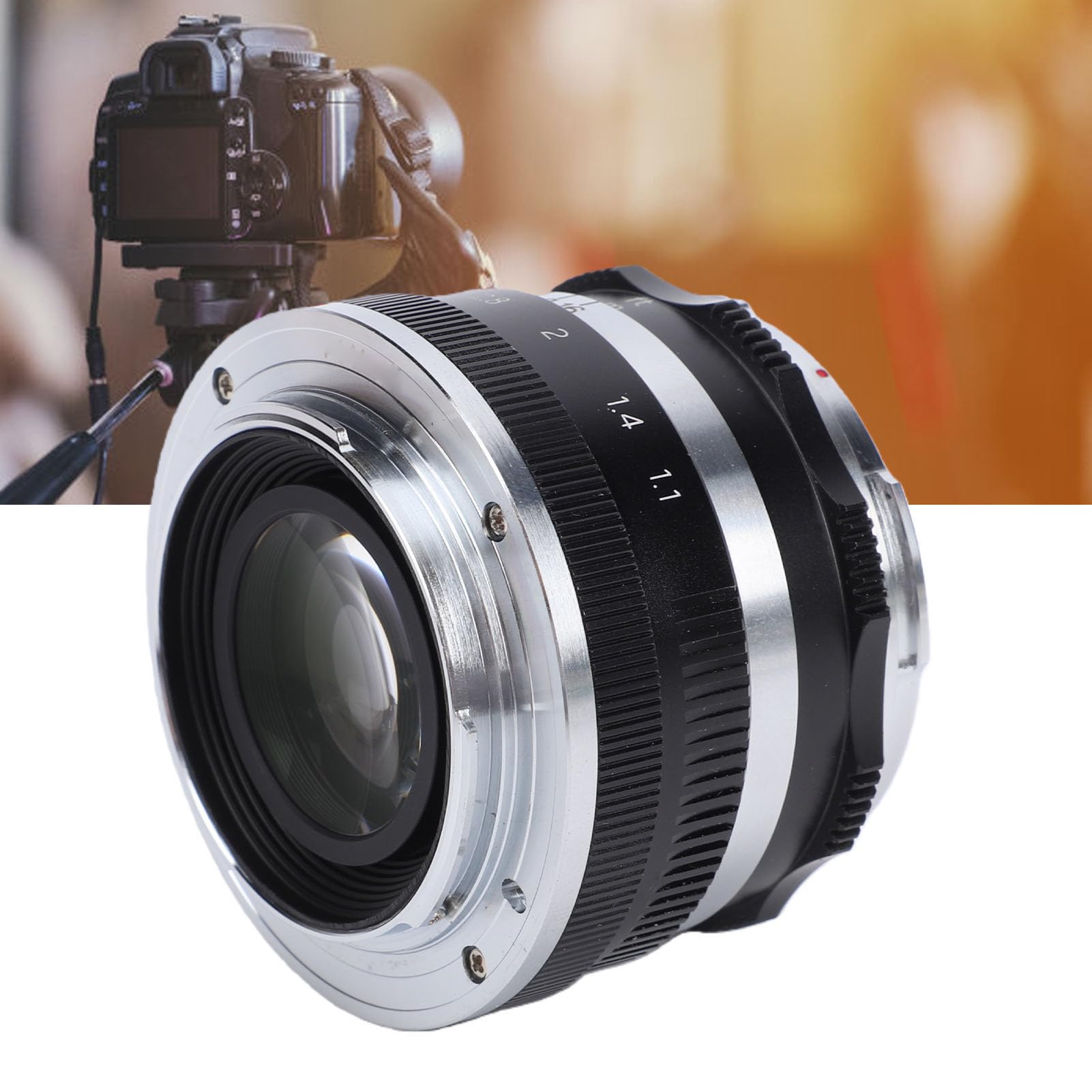 Akozon Obiektyw Aparatu 35 Mm F1.1, Obiektyw z ręczną regulacją Ostrości do Aparatów z Serii X. ze Stopu Aluminium do Fotografii