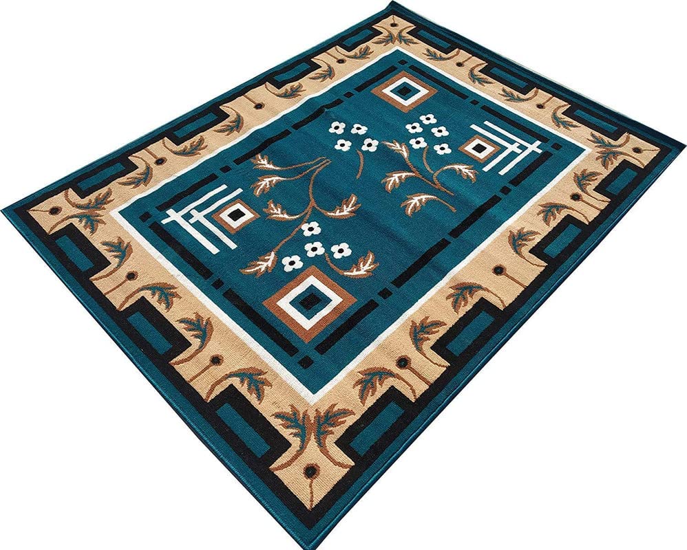 Image of Home Decore Acrylic Carpet for Your Living Room & Drawing Room Aywhere in Your Home (150x210 Green Colour)- 5x7 Feet