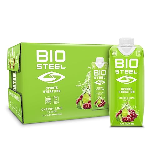 BioSteel Bebida deportiva, hidratación de gran sabor con 5 electrolitos esenciales, sabor a cereza y lima, 16.7 onzas líquidas, paquete de 12
