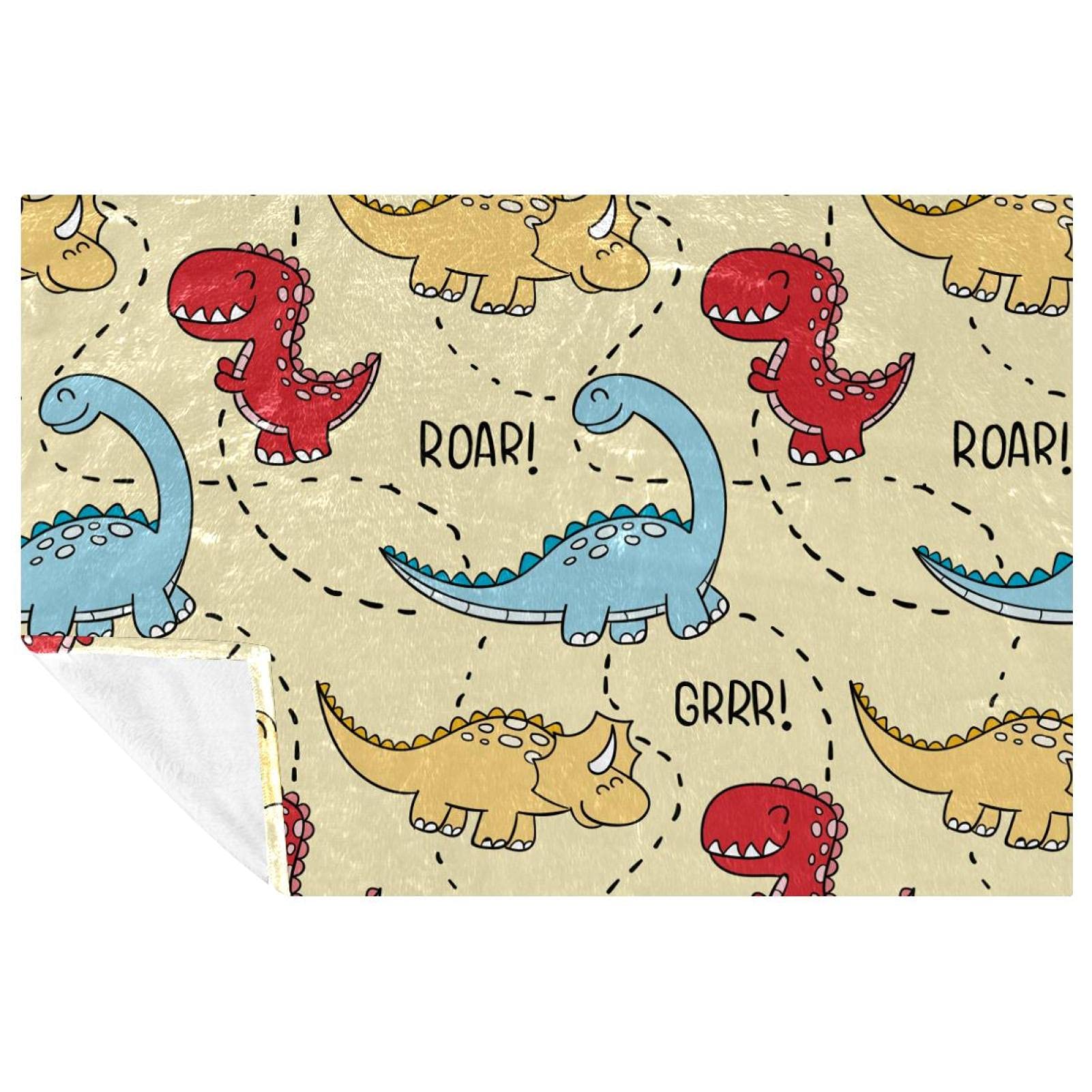 Couverture douce et chaude avec dinosaures dessinés main pour des moments cosy