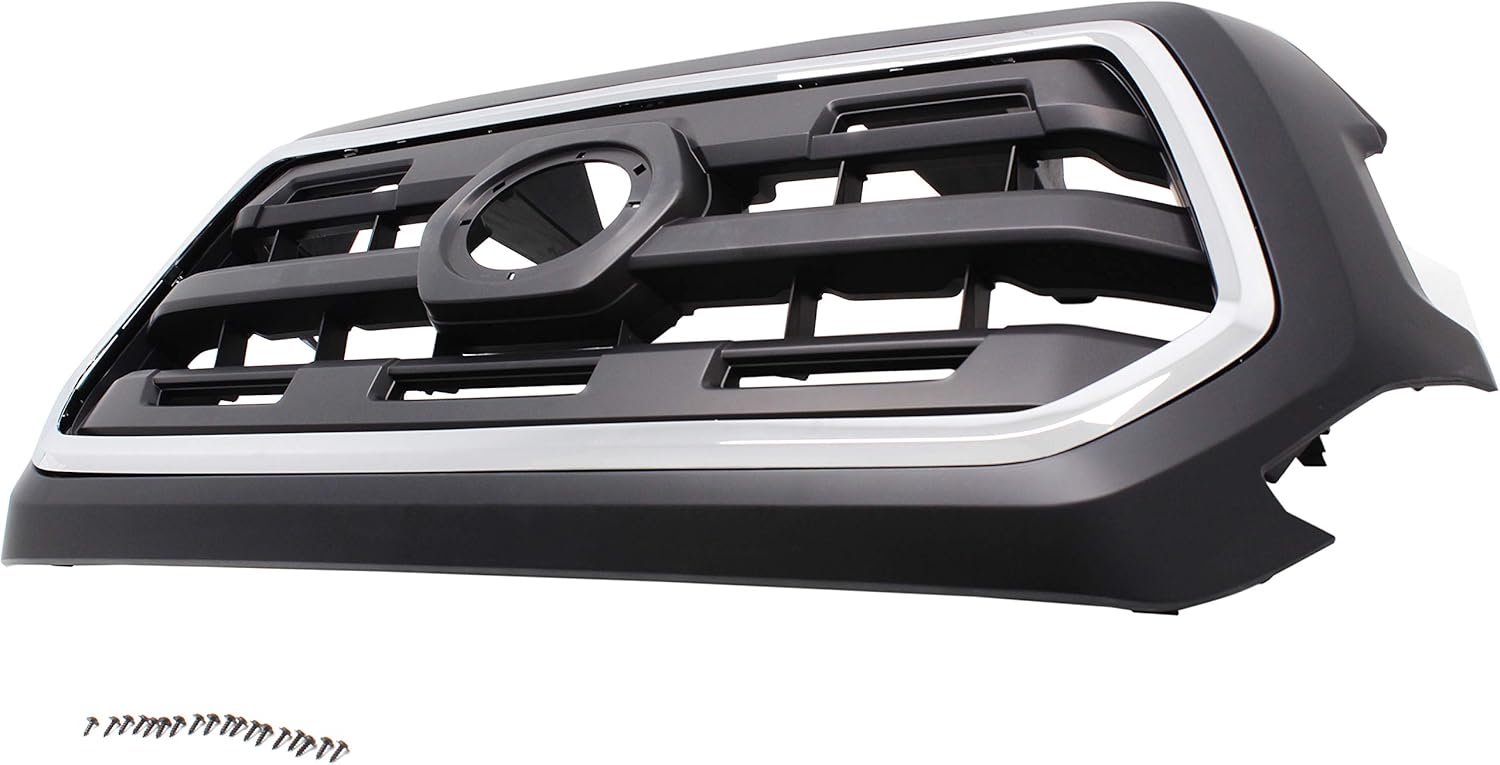 Garage-Pro Grille Assembly Compatible with 2016-2017 Toyota Tacoma Chrome Shell with Painted Black Insert