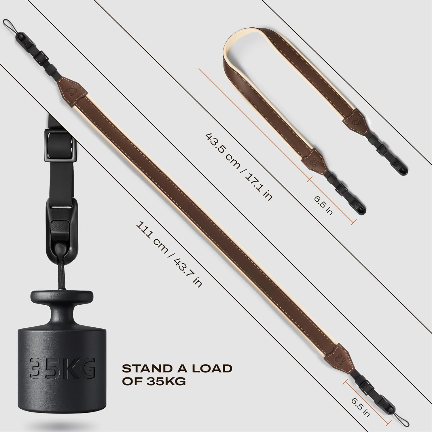 C Coiro Classic Leather Camera Strap with Quick Release, Sling Neck DSLR SLR Camera Shoulder Strap for Photographers