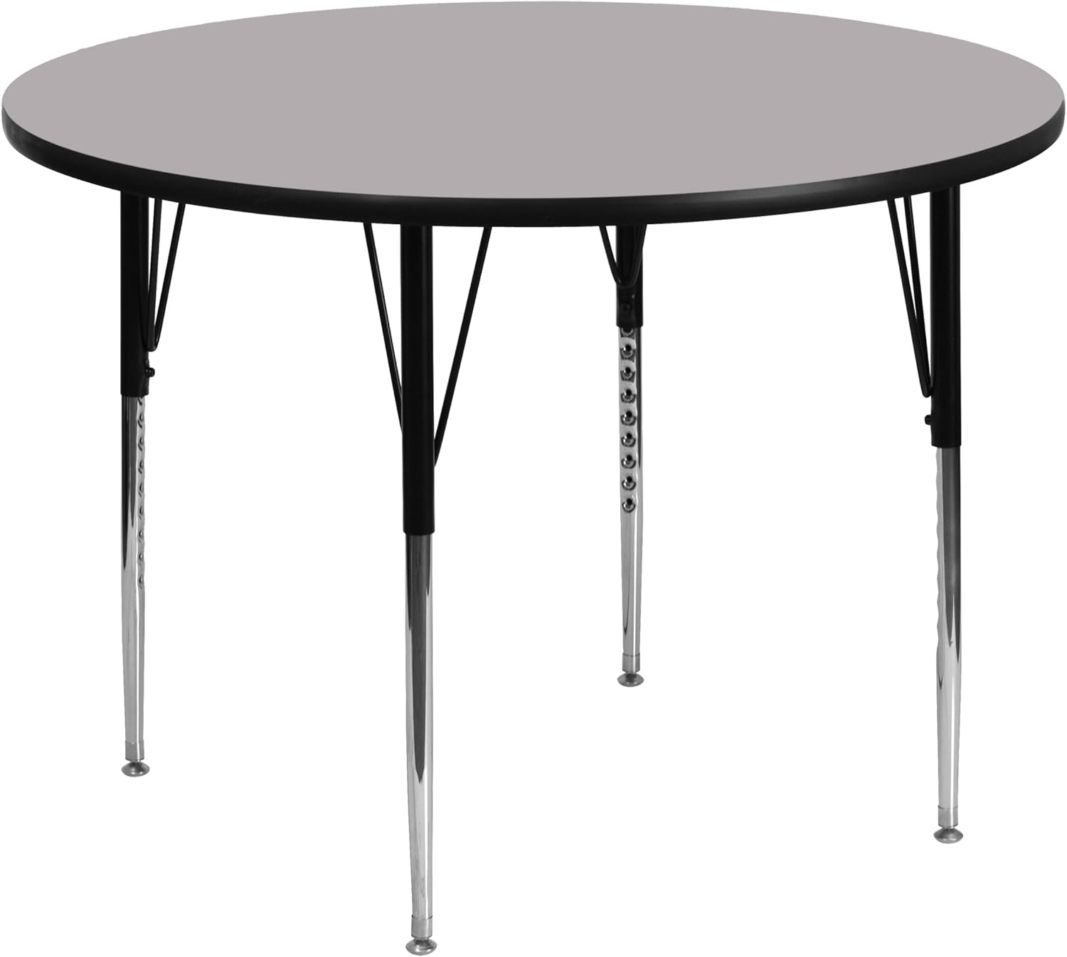 Flash Furniture Wren 48'' Round Grey Thermal Laminate Activity Table - Standard Height Adjustable Legs