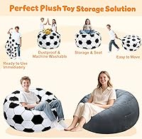 Vista 66 de Lukeight - Puf de almacenamiento de animales de peluche para niños, funda para puf de dinosaurio con cremallera para organizar la habitación