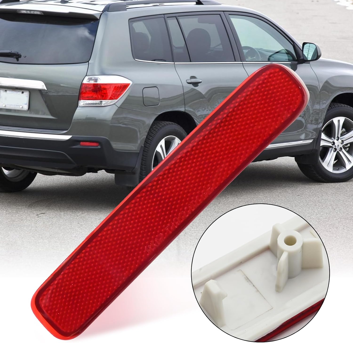 EATAKWARD 81920-0E021 81910-0E041 1 Pair Rear Bumper Reflector Light Replacement for Toyota Highlander 2011-2013 Left Driver Right Passenger Side Reflector Light