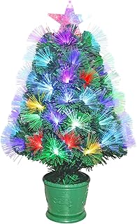 VEYLIN 2ft Fiber Optic Christmas Tree Small Xmas tree for Home Office Decoration