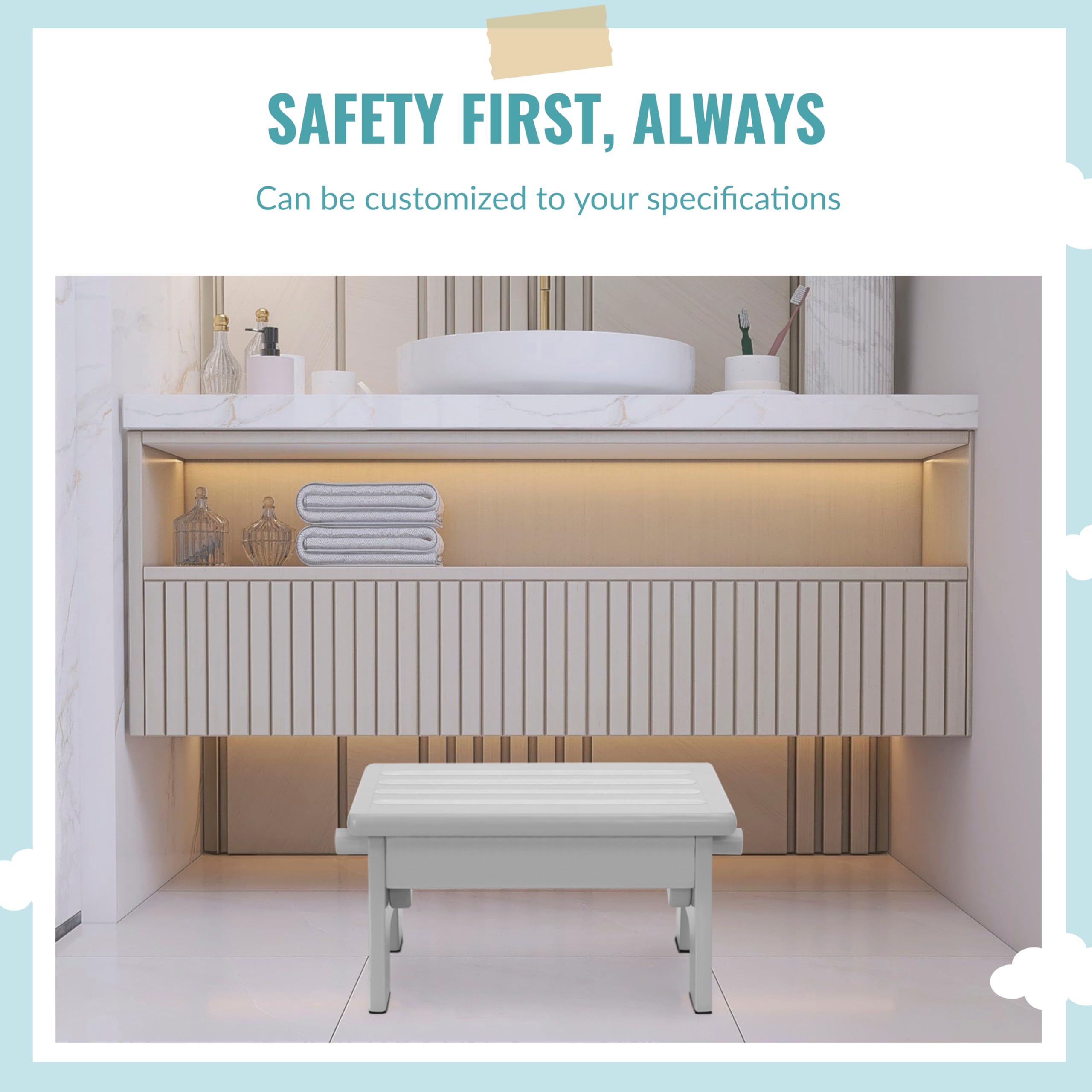 Dream On Me Ease-Up Adjustable Nursing Footrest in Pebble Grey, Made of Sturdy Pinewood, Lightweight, Easy to Assemble