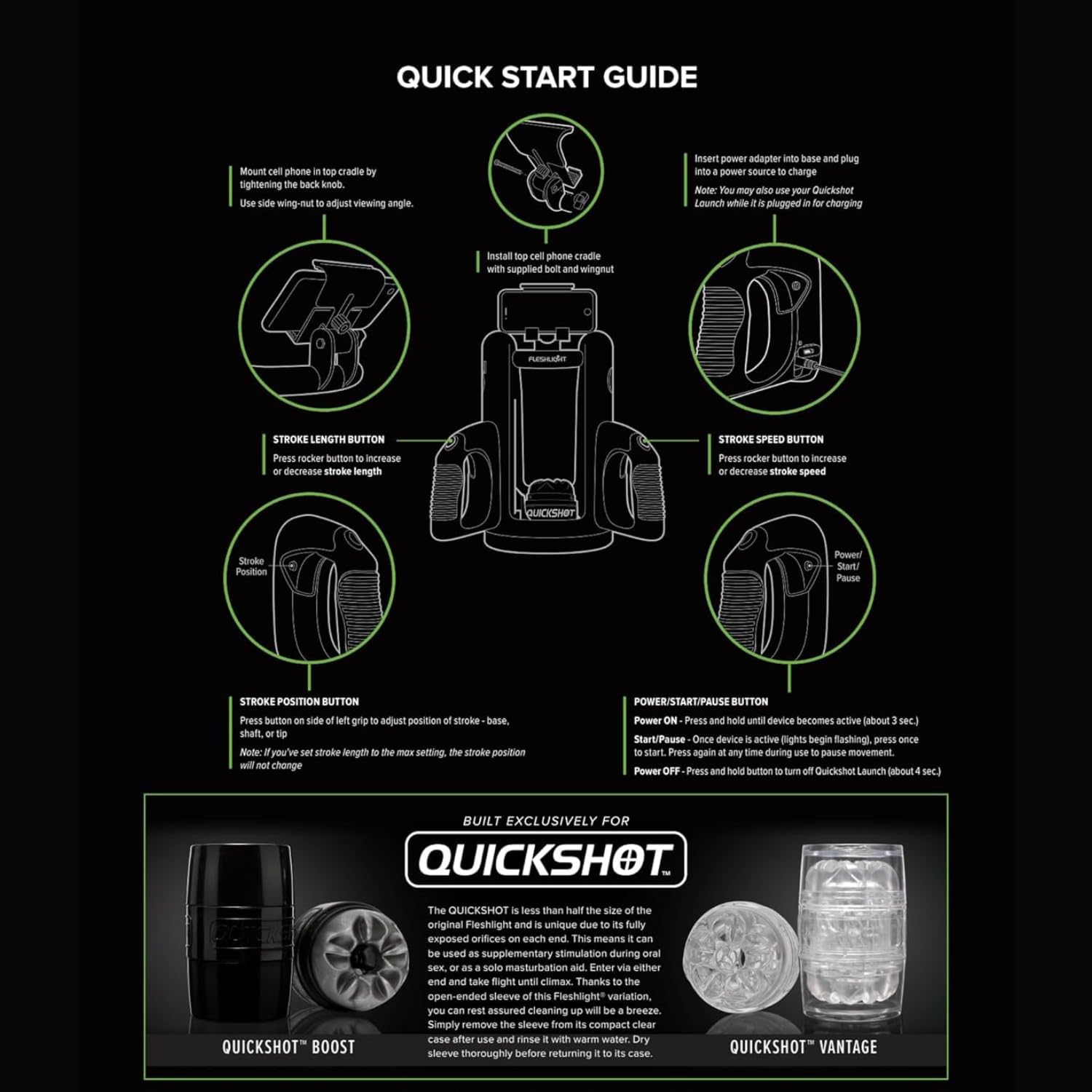Fleshlight Quickshot Launch - Il tuo masturbatore automatico di Fleshlight che crea i giocattoli sessuali maschili perfetti per gli uomini